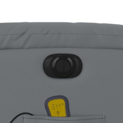 Електрически масажен реклайнер стол, сив, изкуствена кожа