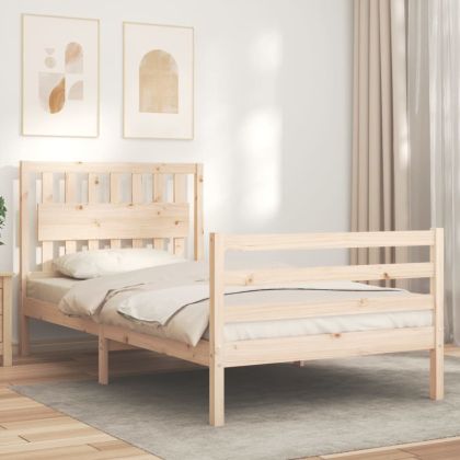 Рамка за легло с табла, 100x200 см, масивно дърво