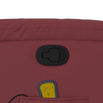 Изправящ масажен наклоняем стол, виненочервен, изкуствена кожа