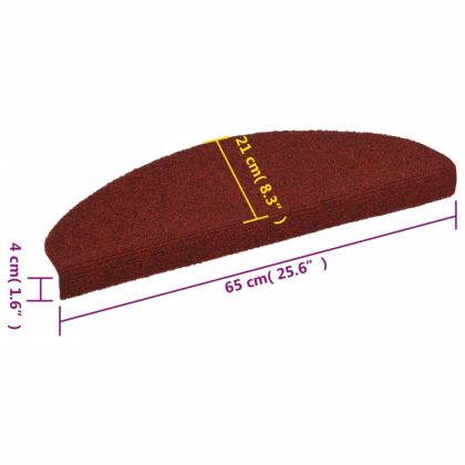 Самозалепващи стелки за стъпала, 15 бр, 65x21x4 см, червени