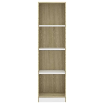 4-етажна библиотека бял дъб сонома 40x24x142 см инженерно дърво