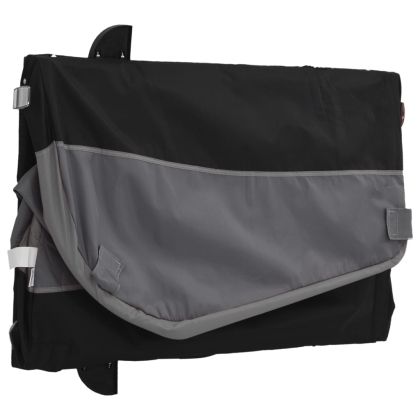 Ремарке за велосипед, черно и сиво, 30 кг, желязо