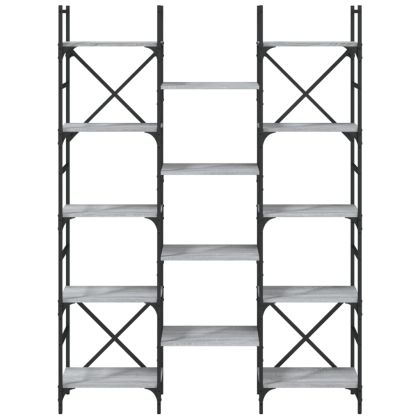 Етажерка за книги сив сонома 127,5x28,5x172,5см инженерно дърво