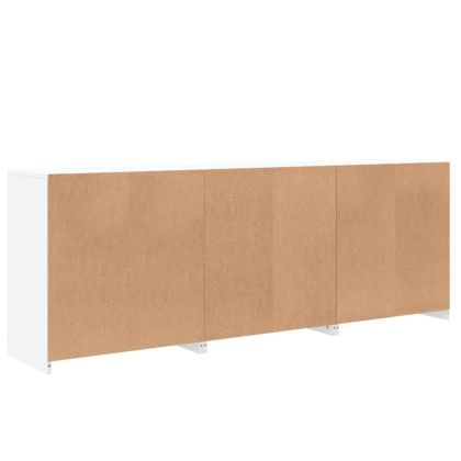 Сайдборд с LED светлини, бял, 181,5x37x67 см