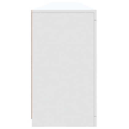 Сайдборд с LED светлини, бял, 283x37x67 см