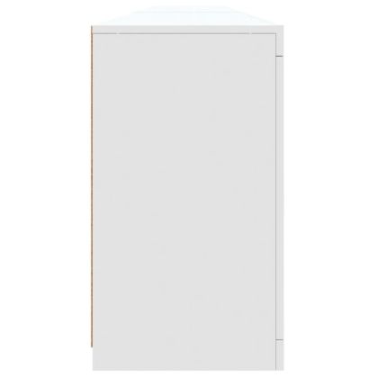 Сайдборд с LED светлини, бял, 283x37x67 см