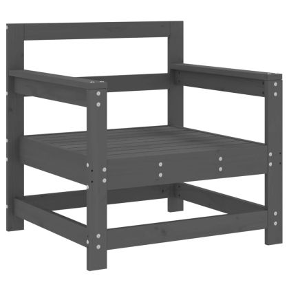 Градински столове, 2 бр, сиви, борово дърво масив