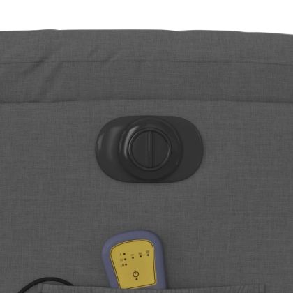 Електрически масажен реклайнер стол, тъмносив, текстил