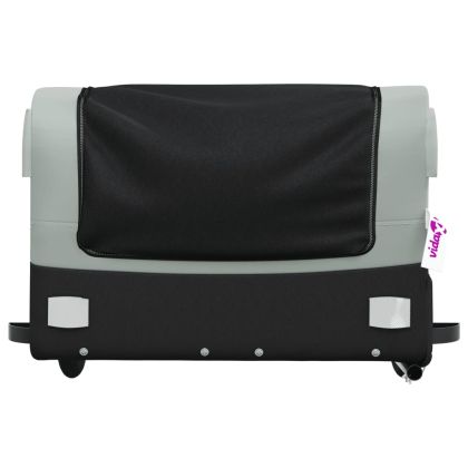 Ремарке за велосипед, черно и сиво, 45 кг, желязо