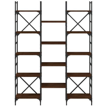 Етажерка за книги кафяв дъб 127,5x28,5x172,5 см инженерно дърво