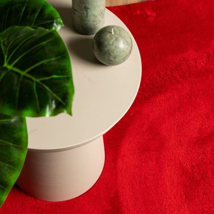 Килим HUARTE с къс косъм, мек и миещ се, червен, 160x230 см