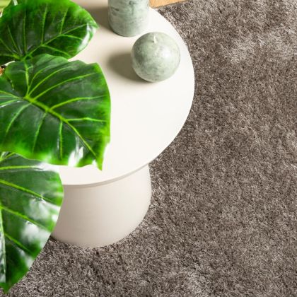 Килим ISTAN с дълъг косъм, лъскава визия, сив, 200x280 см