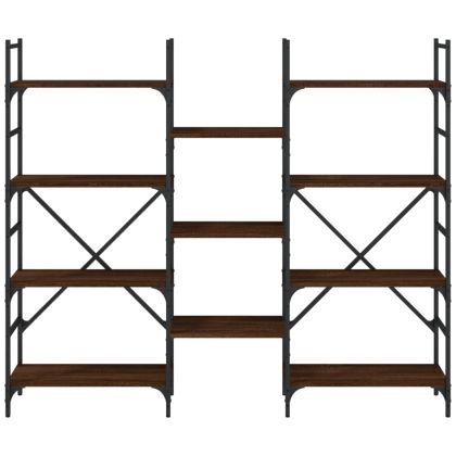 Етажерка за книги кафяв дъб 160x28,5x136,5 см инженерно дърво