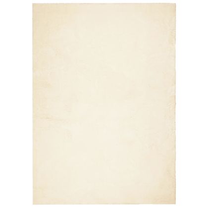 Килим с къс косъм, мек и миещ се, кремав, 160x230 см