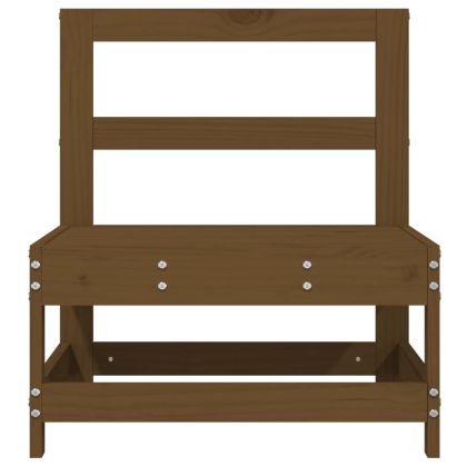 Градински средни дивани, 2 бр, меденокафяви, бор масив