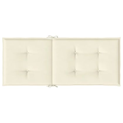 Възглавници за стол с облегалка 2 бр кремави 120x50x3 см плат