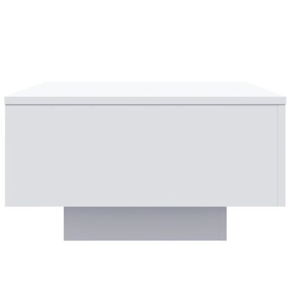 Маса за кафе с LED осветление, бяла, 55x55x31 см