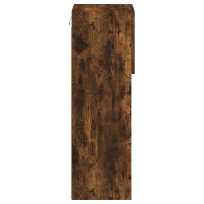 ТВ шкаф с LED осветление, опушен дъб, 30,5x30x90 см