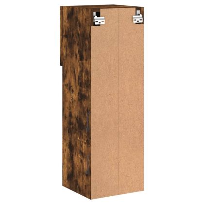 ТВ шкаф с LED осветление, опушен дъб, 30,5x30x90 см