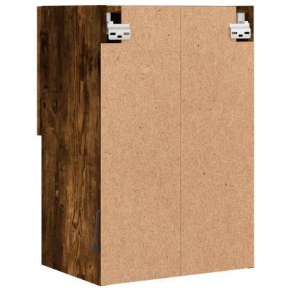 ТВ шкаф с LED осветление, опушен дъб, 40,5x30x60 см