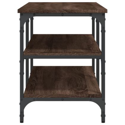 Пейка за обувки, кафяв дъб, 100x38,5x49 см, инженерно дърво