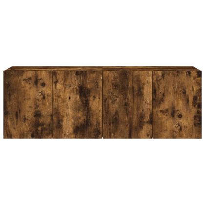 ТВ шкафове за стенен монтаж, 2 бр, опушен дъб, 60x30x41 см