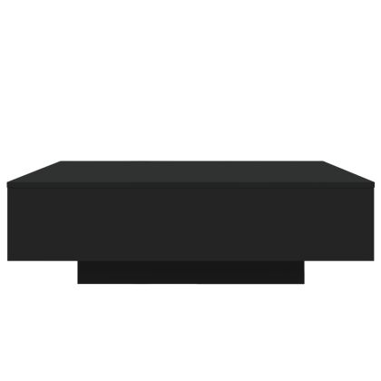 Маса за кафе с LED осветление, черна, 100x100x31 см