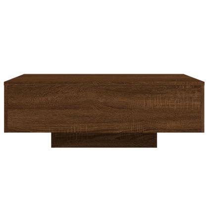 Маса за кафе с LED осветление, кафяв дъб, 85x55x31 см