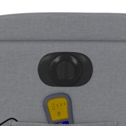 Електрически масажен реклайнер стол, светлосив, текстил