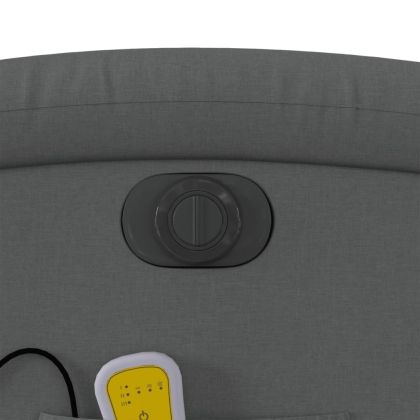 Електрически масажен реклайнер стол, тъмносив, текстил