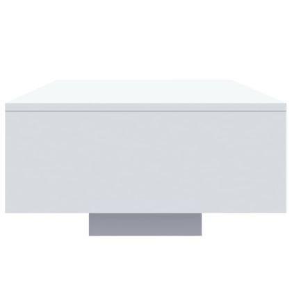 Маса за кафе с LED осветление, бяла, 85x55x31 см