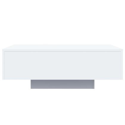 Маса за кафе с LED осветление, бяла, 85x55x31 см