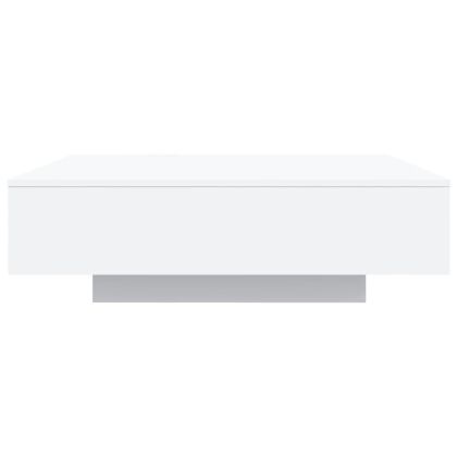 Маса за кафе с LED осветление, бяла, 100x100x31 см