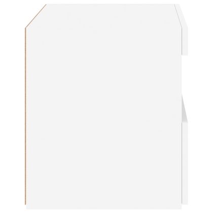 Нощни шкафчета с LED осветление, 2 бр, бели, 50x40x45 см