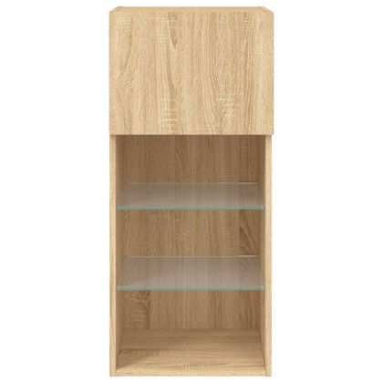 ТВ шкаф с LED осветление, дъб сонома, 40,5x30x90 см