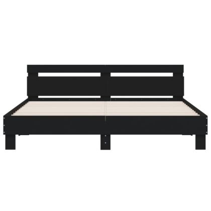 Рамка за легло без матрак, черна, 160x200 см