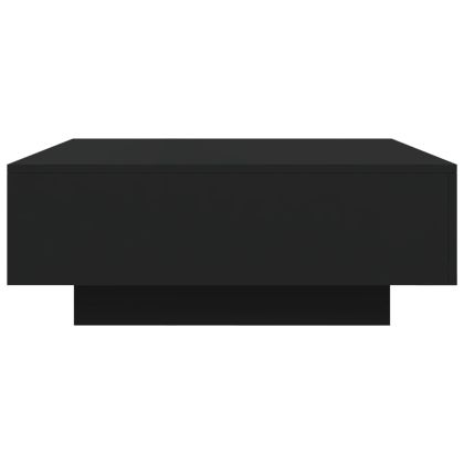 Маса за кафе, черна, 80x80x31 см, инженерно дърво