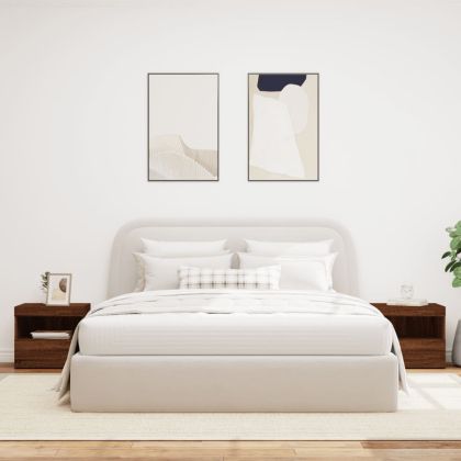 Нощни шкафчета с LED осветление, 2 бр, кафяв дъб, 50x40x45 см