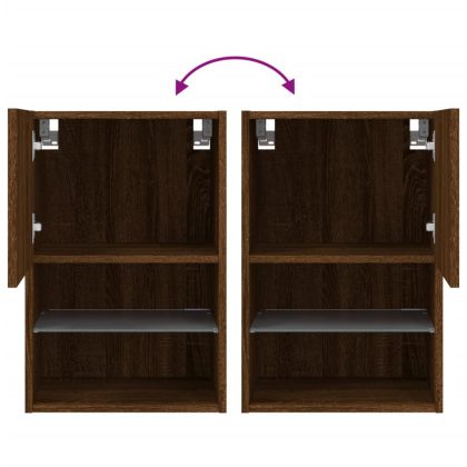 ТВ шкаф с LED осветление, кафяв дъб, 40,5x30x60 см