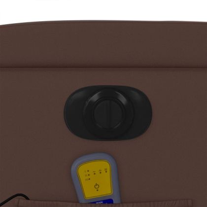 Електрически масажен реклайнер стол, кафяв, изкуствена кожа