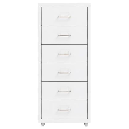 Мобилен офис шкаф, бял, 28x41x69 см, метал