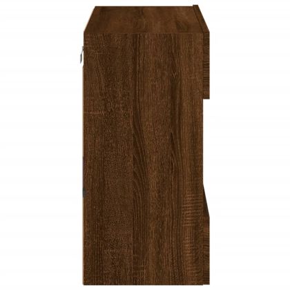 Стенен ТВ шкаф с LED осветление, кафяв дъб, 58,5x30x60,5 см