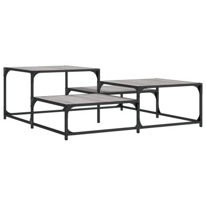 Кафе маса, сив сонома, 107x107x40 см, инженерно дърво