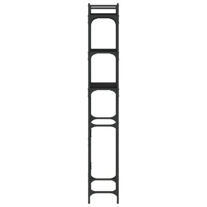 Рафт за пералня, черен, 67x25x163 см, инженерно дърво