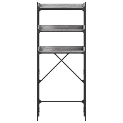 Рафт за пералня, сив сонома, 67x25x163 см, инженерно дърво