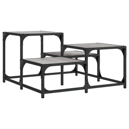 Кафе маса, сив сонома, 68x68x40 см, инженерно дърво