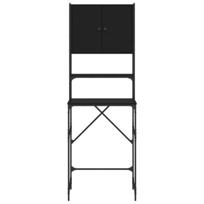 Шкаф за пералня, черен, 68x48,5x194 см