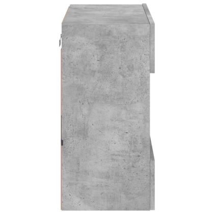 Стенен ТВ шкаф с LED осветление, бетонно сив, 58,5x30x60,5 см