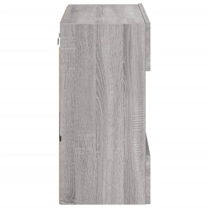 Стенен ТВ шкаф с LED осветление, сив сонома, 58,5x30x60,5 см