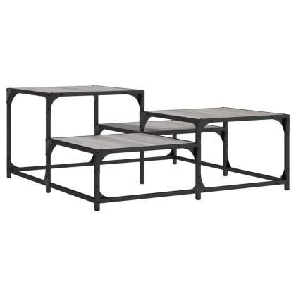 Кафе маса, сив сонома, 87,5x87,5x40 см, инженерно дърво